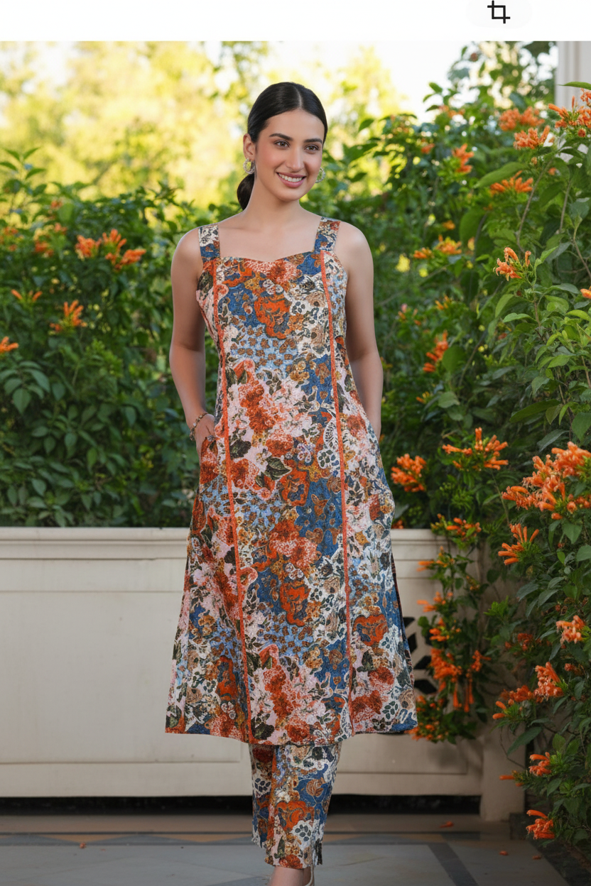 Floral Kurta Full Model